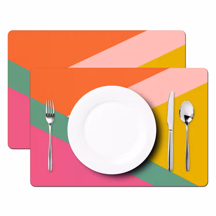 Placemat - 6 stuks - Driehoeken - Kleurrijk - Abstract — 2
