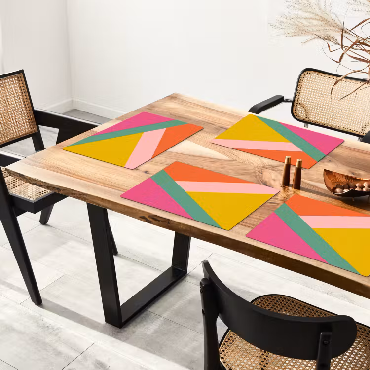 Placemat - 6 stuks - Driehoeken - Kleurrijk - Abstract — 5