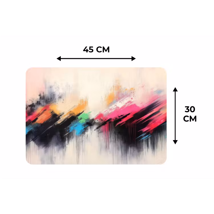 Placemat - 6 stuks - Dynamisch - Abstract - Kleurrijk - Zwart — 3