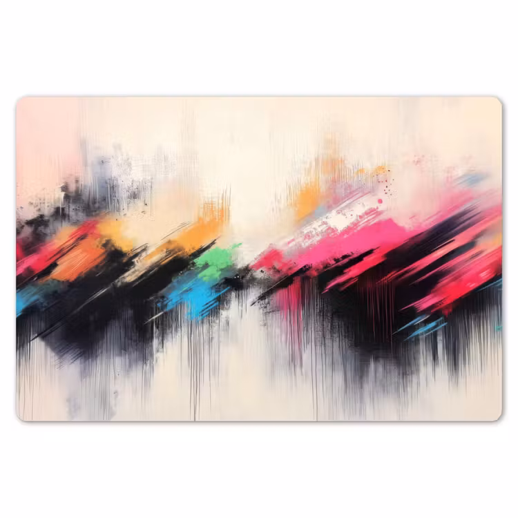 Placemat - 6 stuks - Dynamisch - Abstract - Kleurrijk - Zwart — 7