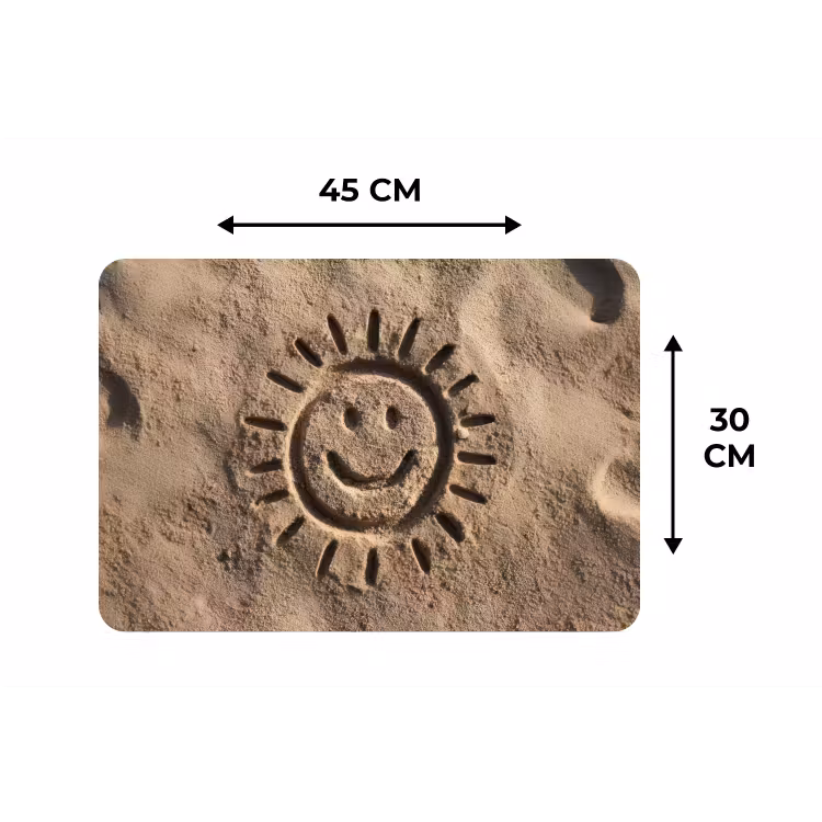 Placemat - 6 stuks - Gezichtje - Zon - Zand - Getekend — 3