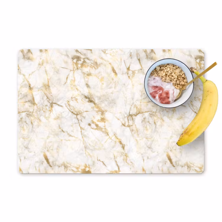 Placemat - 6 stuks - Goud - Licht - Nerf - Marmer — 1