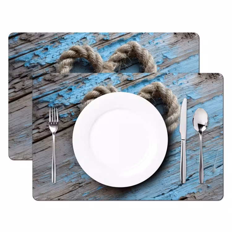 Placemat - 6 stuks - Hart - Touw - Hout - Rustiek — 2