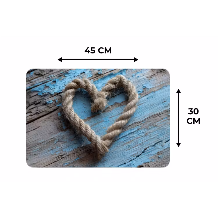 Placemat - 6 stuks - Hart - Touw - Hout - Rustiek — 3