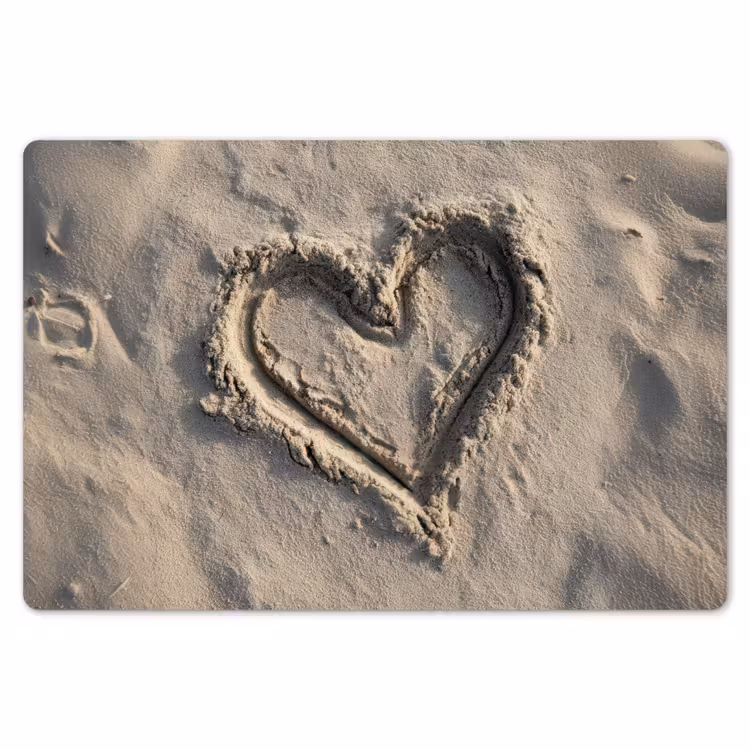 Placemat - 6 stuks - Hartvorm - Getekend - Beige - Zand — 7