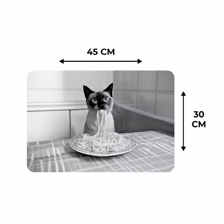 Placemat - 6 stuks - Kat - Siamees - Zwart Wit - Schattig - Dieren — 3