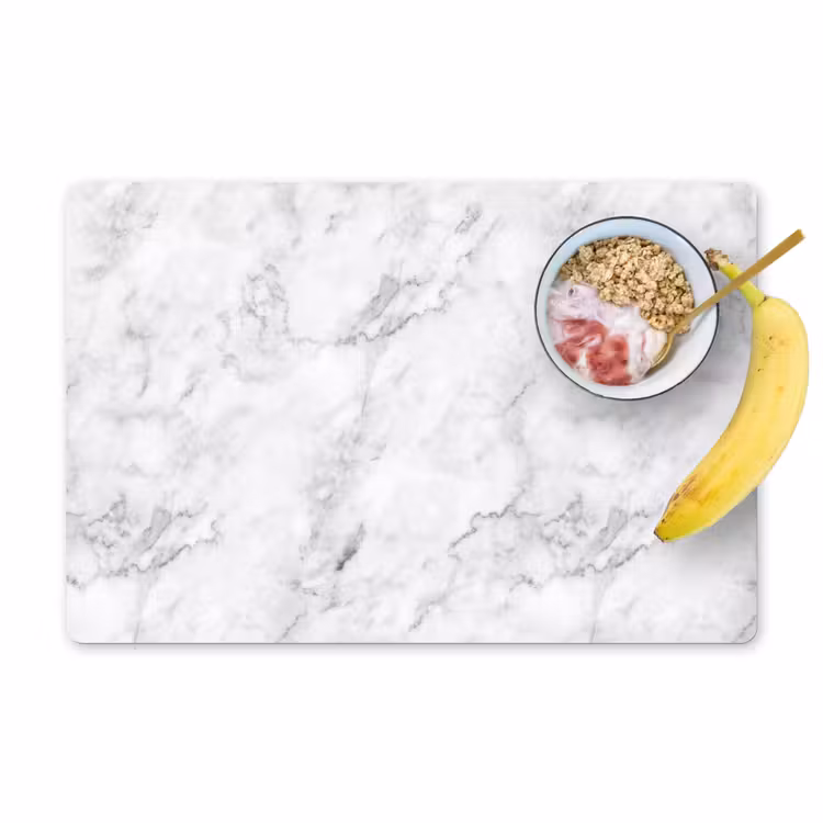 Placemat - 6 stuks - Klassiek - Marmer - Aders - Grijs — 1
