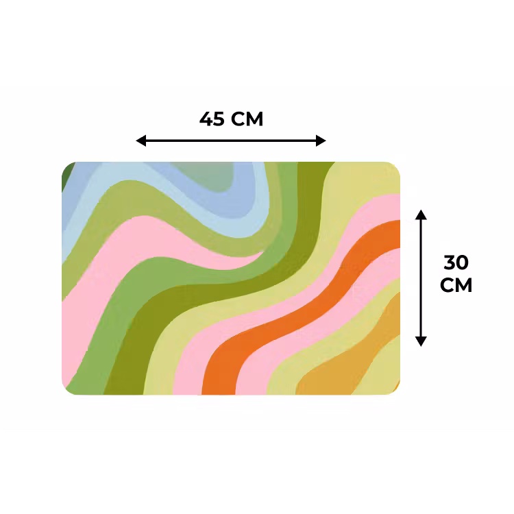 Placemat - 6 stuks - Lijnen - Pasteltinten - Golvend — 3