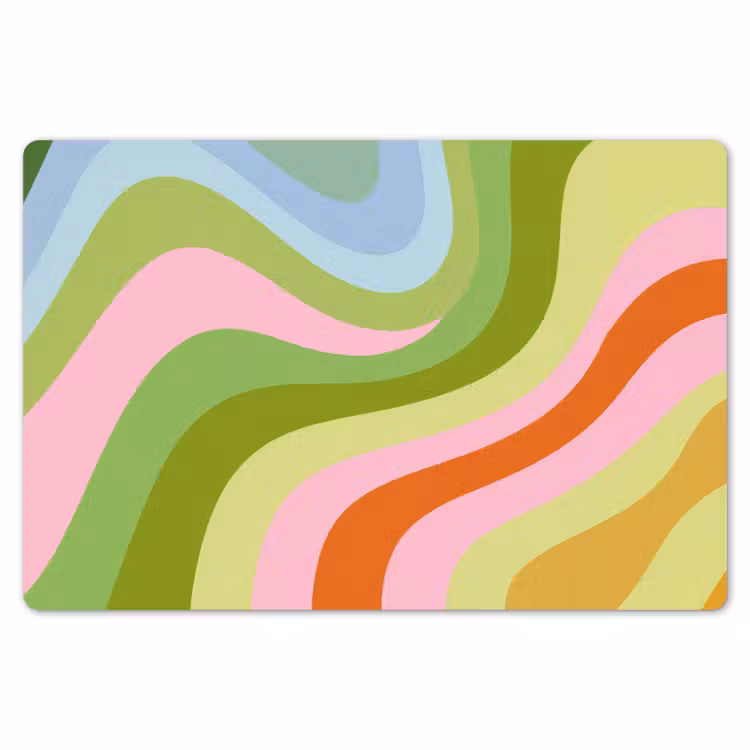 Placemat - 6 stuks - Lijnen - Pasteltinten - Golvend — 7