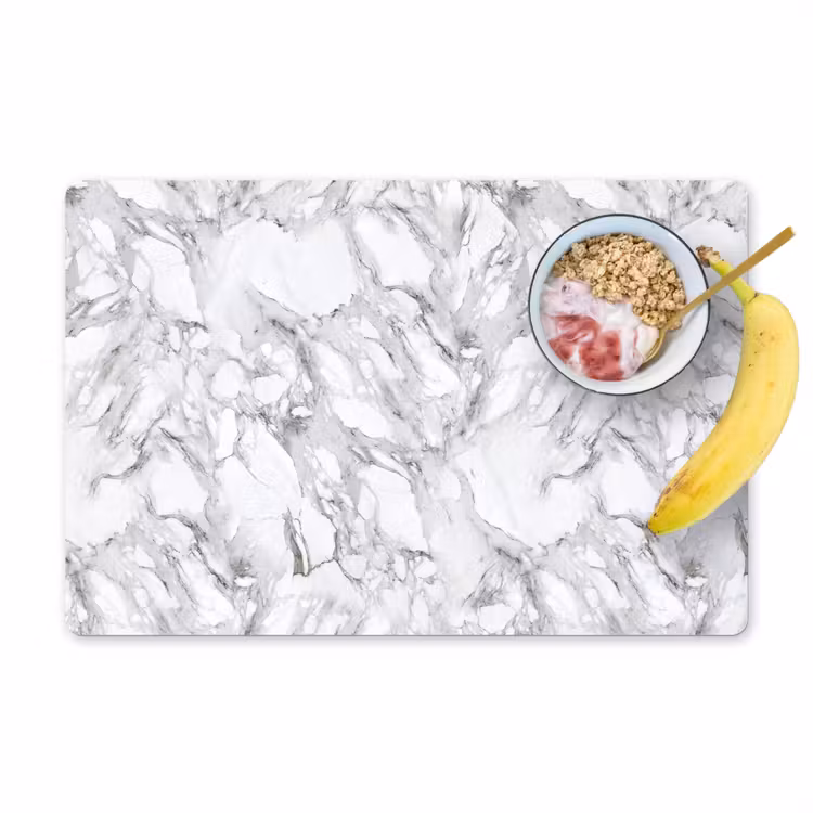 Placemat - 6 stuks - Marmer - Gelaagd - Brekend - Grijsstructuur — 1