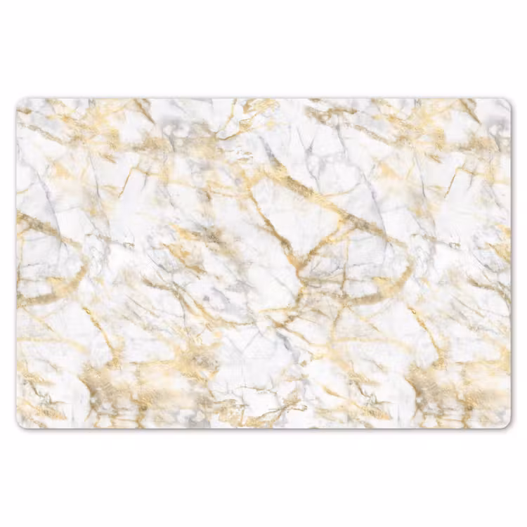 Placemat - 6 stuks - Marmer - Wit - Expressief - Goudaccenten — 7