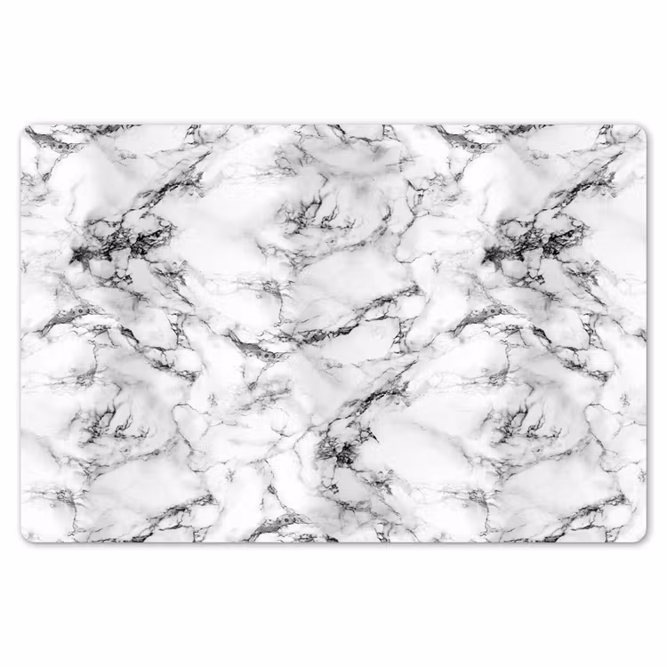 Placemat - 6 stuks - Marmer - Zwart - Dramatisch - Wit — 7