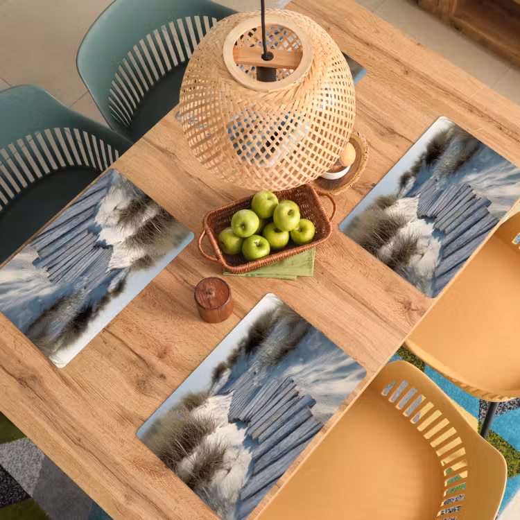 Placemat - 6 stuks - Pad - Planken - Duinen - Gras — 6