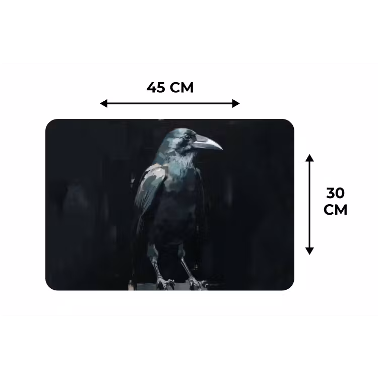 Placemat - 6 stuks - Raaf - Vogels - Zwart — 3