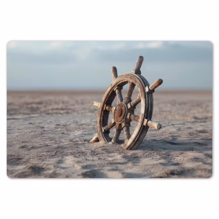 Placemat - 6 stuks - Scheepsstuur - Hout - Bruin - Zand — 7