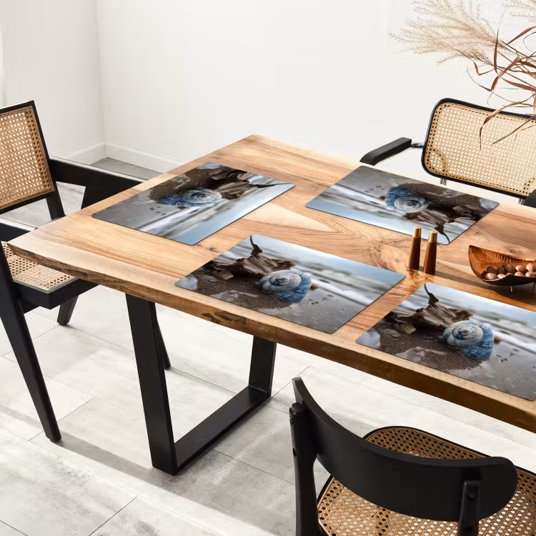 Placemat - 6 stuks - Schelp - Strand - Blauw - Zee — 5