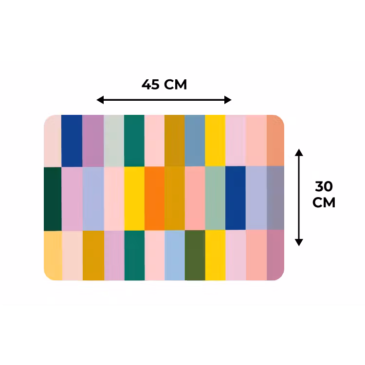 Placemat - 6 stuks - Stroken - Blauw - Patroon - Abstract — 3
