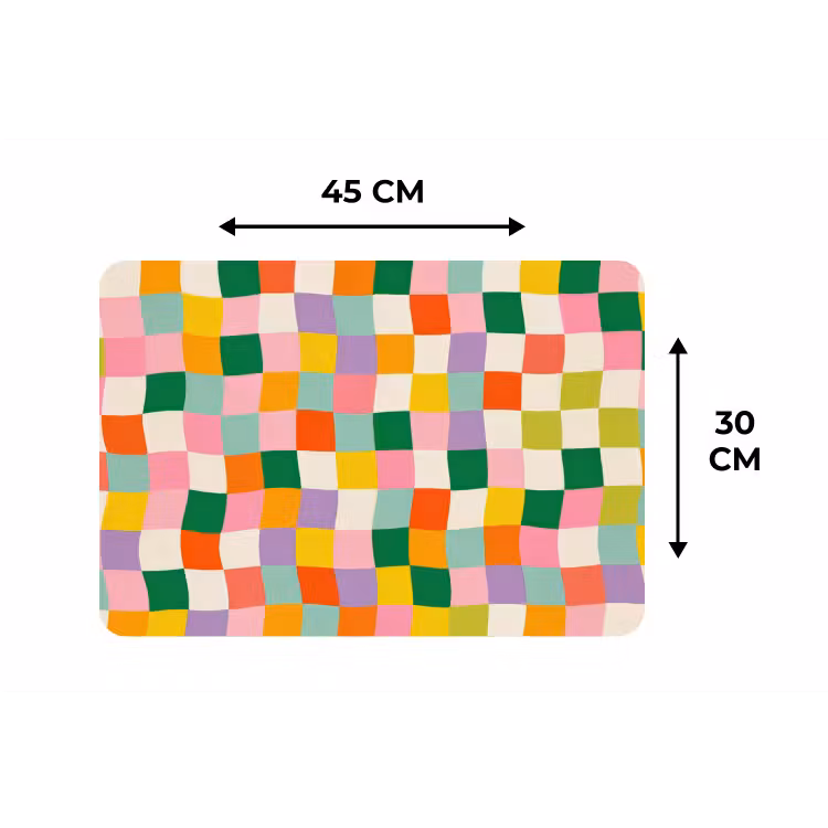 Placemat - 6 stuks - Vierkanten - Kleurrijk - Golvend — 3