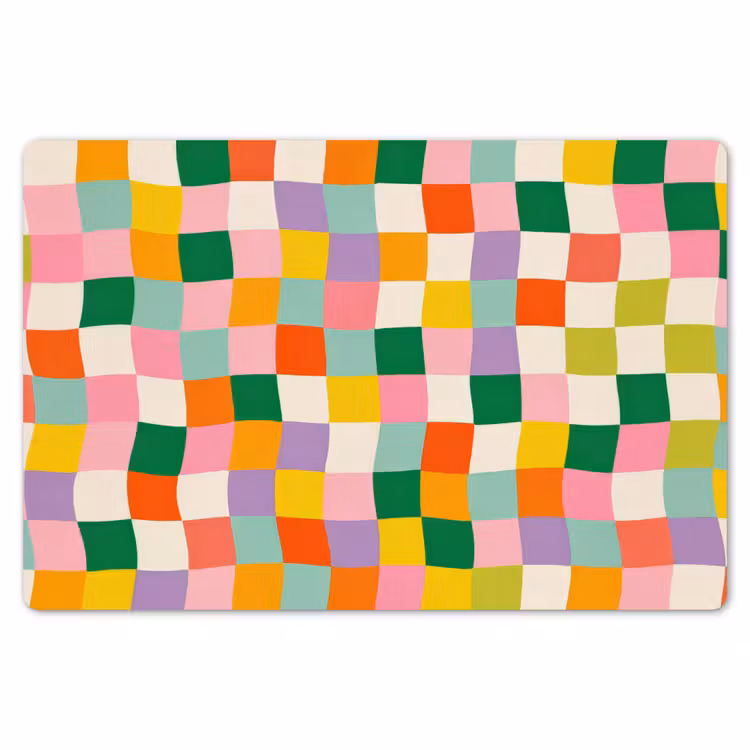Placemat - 6 stuks - Vierkanten - Kleurrijk - Golvend — 7