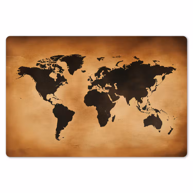 Placemat - 6 stuks - Wereldkaart - Bruin - Kaart — 7