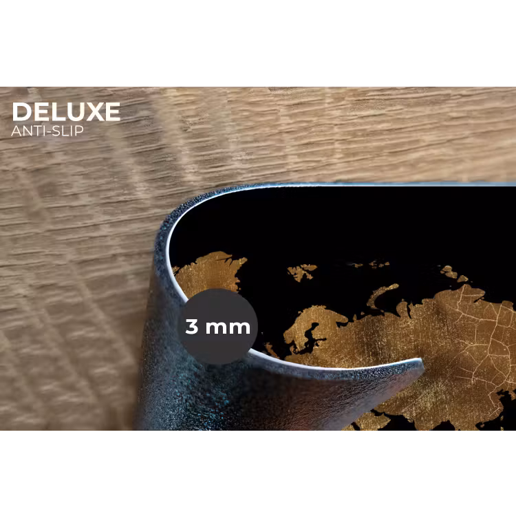 Placemat - 6 stuks - Wereldkaart - Goud - Luxe - Aarde - Zwart — 4