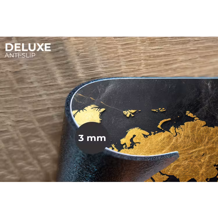 Placemat - 6 stuks - Wereldkaart - Goud - Marmer — 4