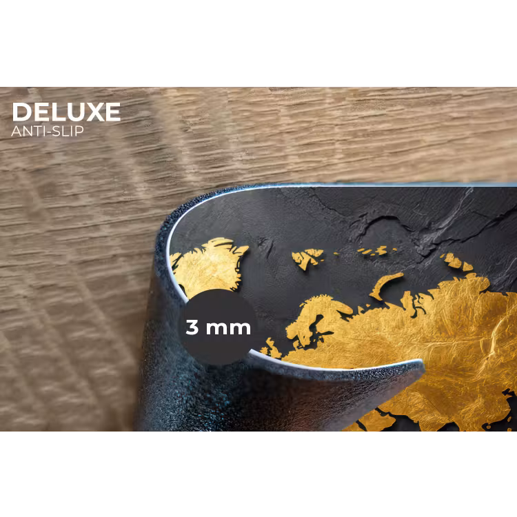 Placemat - 6 stuks - Wereldkaart - Goud - Steen — 4