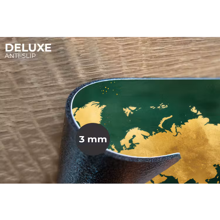 Placemat - 6 stuks - Wereldkaart - Groen - Goud — 4
