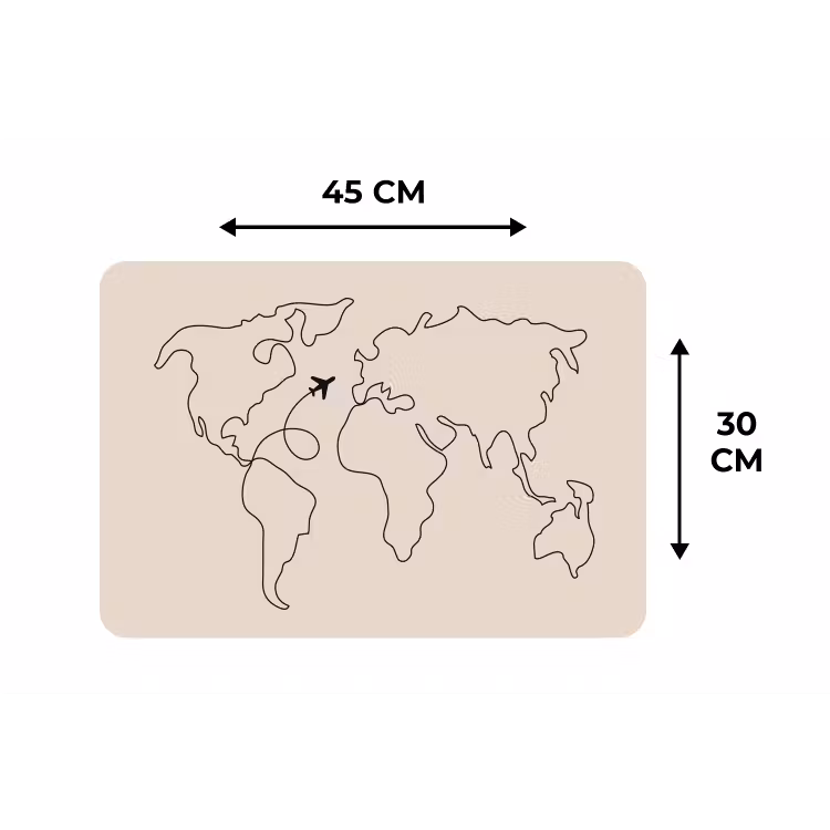 Placemat - 6 stuks - Wereldkaart - Simpel - Vliegtuig — 3
