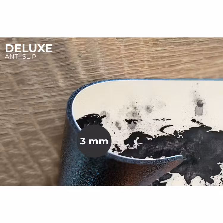 Placemat - 6 stuks - Wereldkaart - Zwart - Inkt — 4