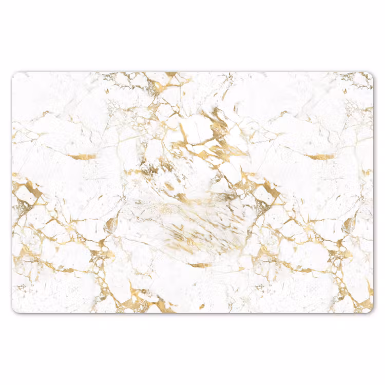 Placemat - 6 stuks - Wit - Marmer - Luxe - Goud — 7