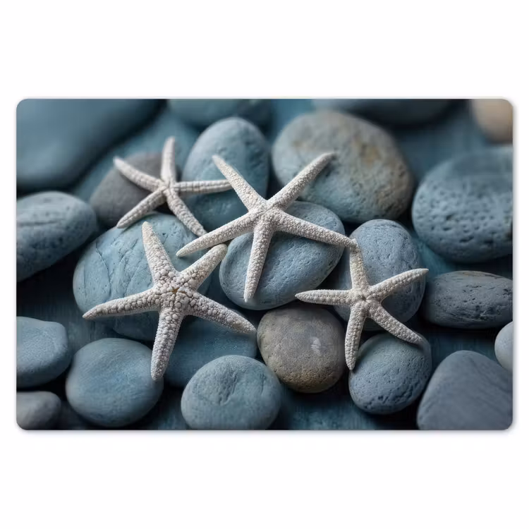 Placemat - 6 stuks - Zeesterren - Stenen - Wit — 7