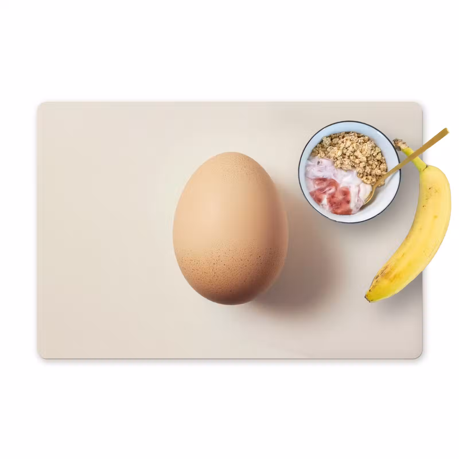 Placemat - 6 stuks - Ei - Beige - Ovaal - Egaal — 1