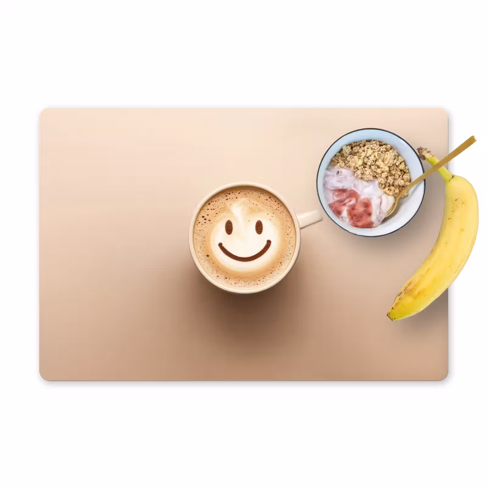 Placemat - 6 stuks - Koffie - Melkschuim - Lach - Beige — 1