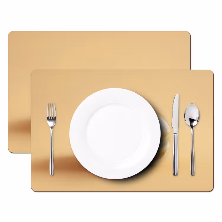 Placemat - 6 stuks - Donut - Romig - Poedersuiker - Beige — 2