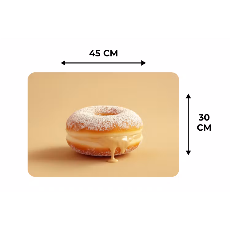 Placemat - 6 stuks - Donut - Romig - Poedersuiker - Beige — 3