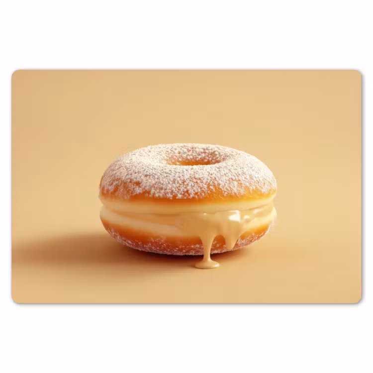 Placemat - 6 stuks - Donut - Romig - Poedersuiker - Beige — 7