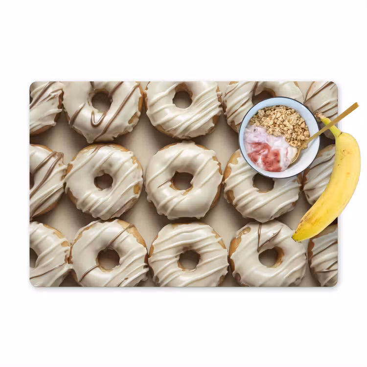 Placemat - 6 stuks - Donuts - Chocolade - Wit - Beige — 1