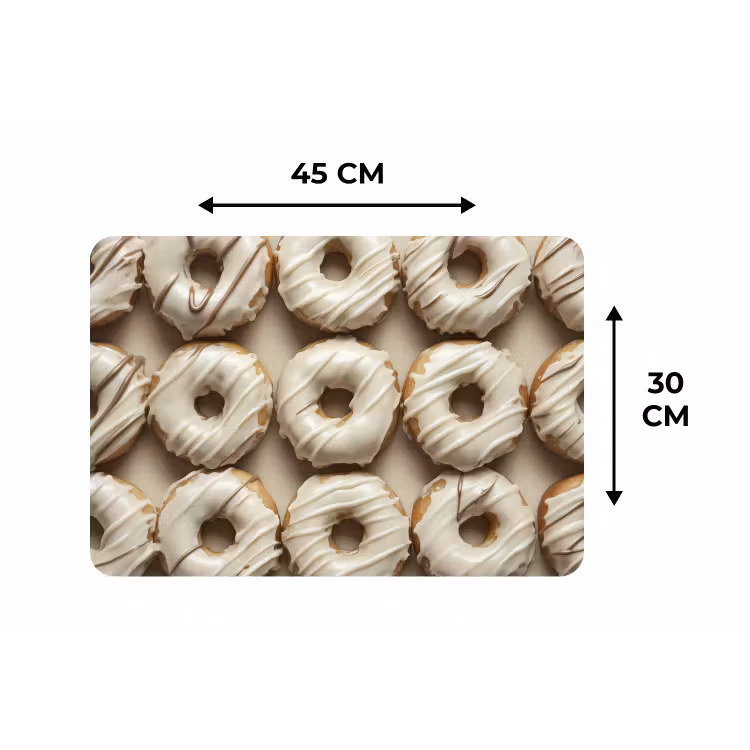 Placemat - 6 stuks - Donuts - Chocolade - Wit - Beige — 3