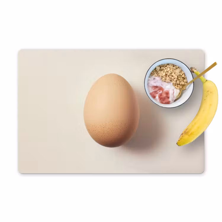 Placemat - 6 stuks - Ei - Beige - Ovaal - Egaal — 1