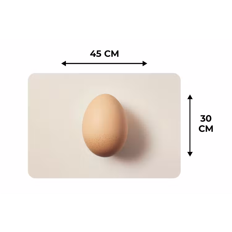 Placemat - 6 stuks - Ei - Beige - Ovaal - Egaal — 3