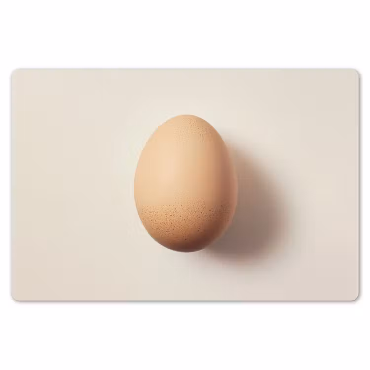 Placemat - 6 stuks - Ei - Beige - Ovaal - Egaal — 7