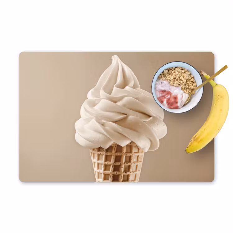 Placemat - 6 stuks - IJs - Softijs - Romig - Hoorntje - Beige — 1