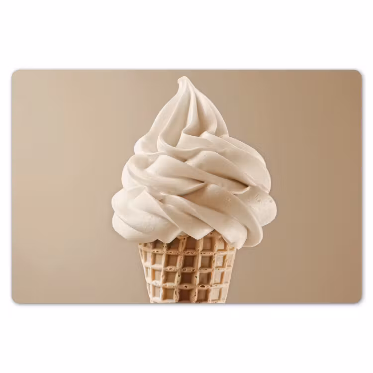Placemat - 6 stuks - IJs - Softijs - Romig - Hoorntje - Beige — 7