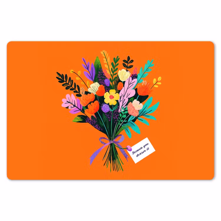 Placemat - 6 stuks - Kaartje - Boeket - Bloemen — 7