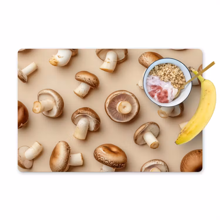 Placemat - 6 stuks - Kastanje Champignons - Beige — 1