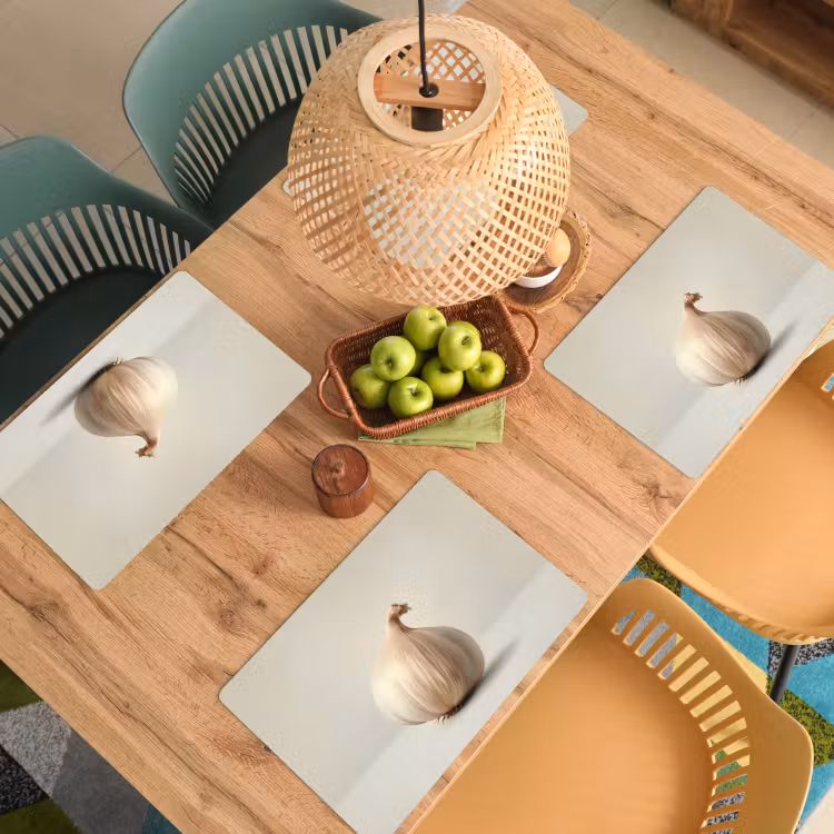 Placemat - 6 stuks - Knoflook - Natuurlijk - Beige — 6