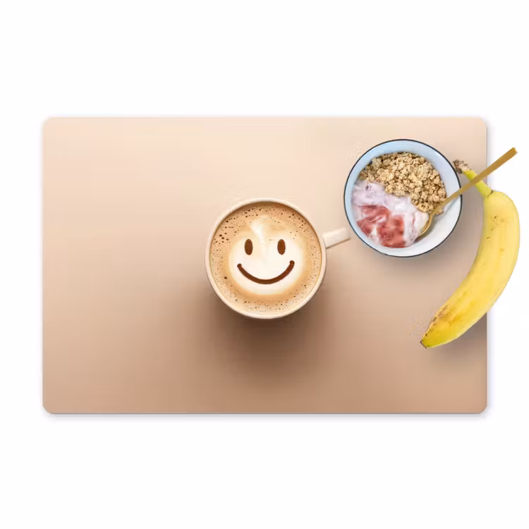 Placemat - 6 stuks - Koffie - Melkschuim - Lach - Beige — 1