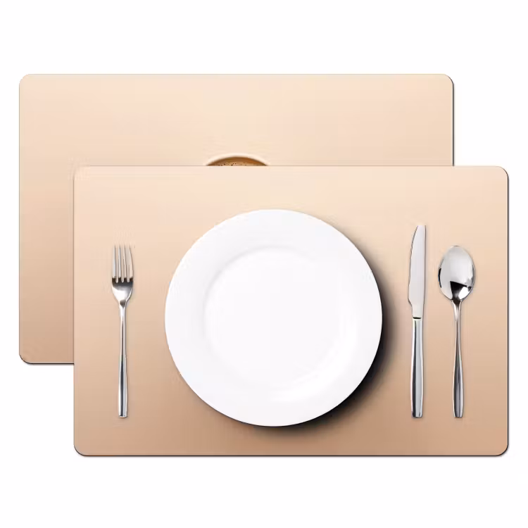 Placemat - 6 stuks - Koffie - Melkschuim - Lach - Beige — 2