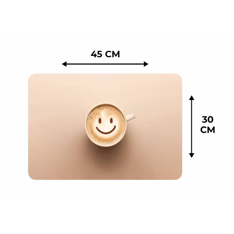 Placemat - 6 stuks - Koffie - Melkschuim - Lach - Beige — 3